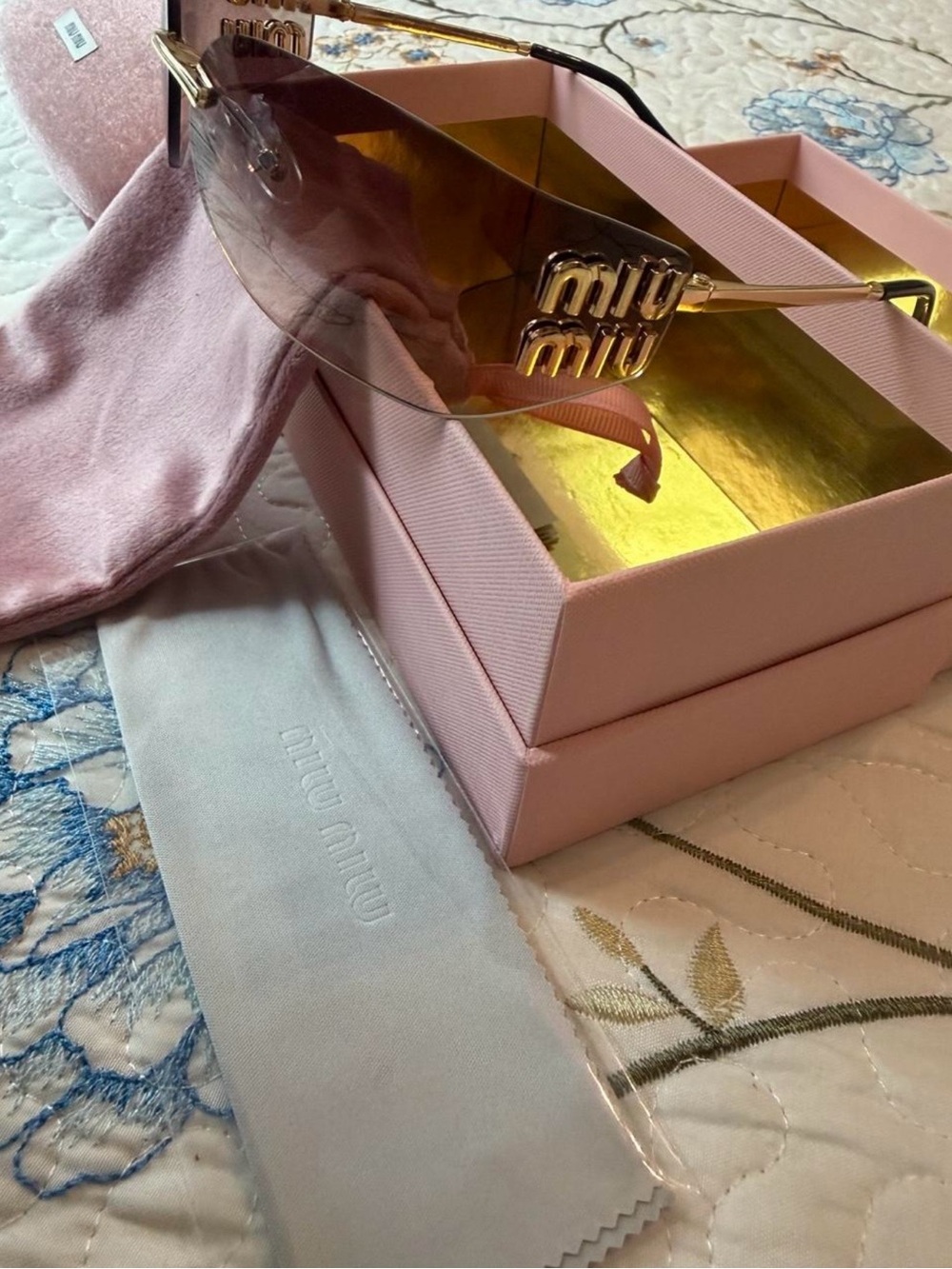 Miu Miu Rimless Brown Gradient Sunglasses - Picture 5 of 9